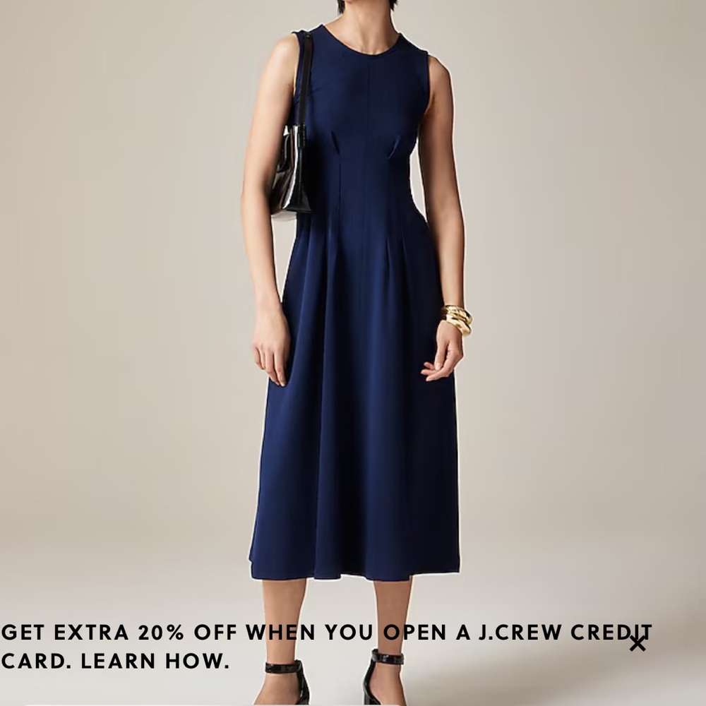 J. Crew Nadia midi ponte Dress navy